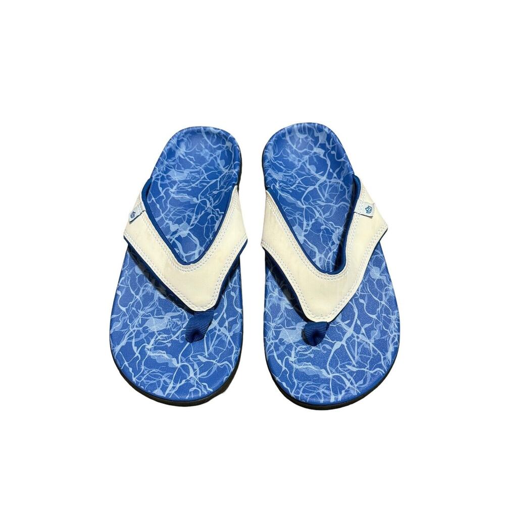 Yumi Reflection Women's Spenco Orthopedic Flip - Flop Sandals Blue And White